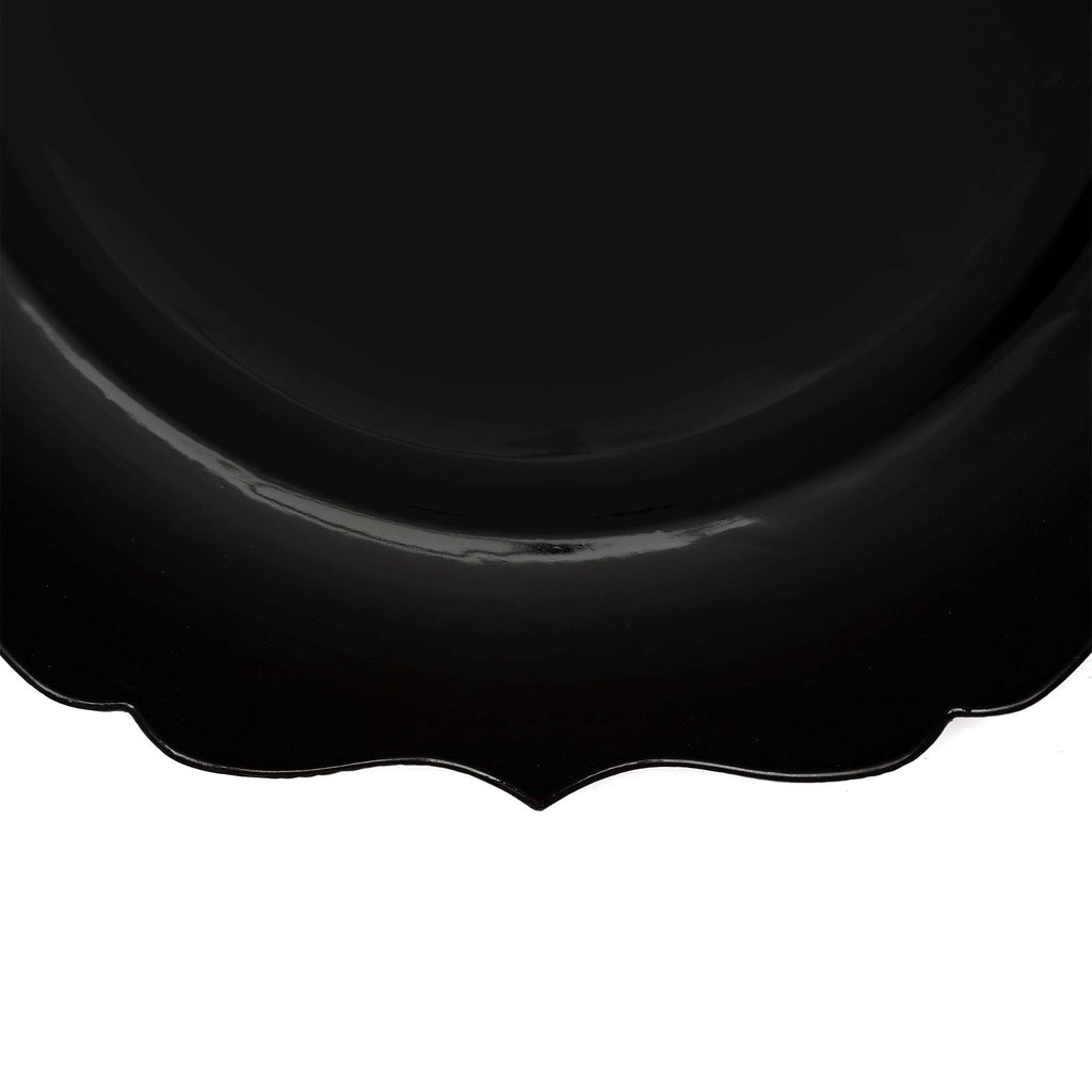 Scalloped Plastic Charger Plate 13" - Black