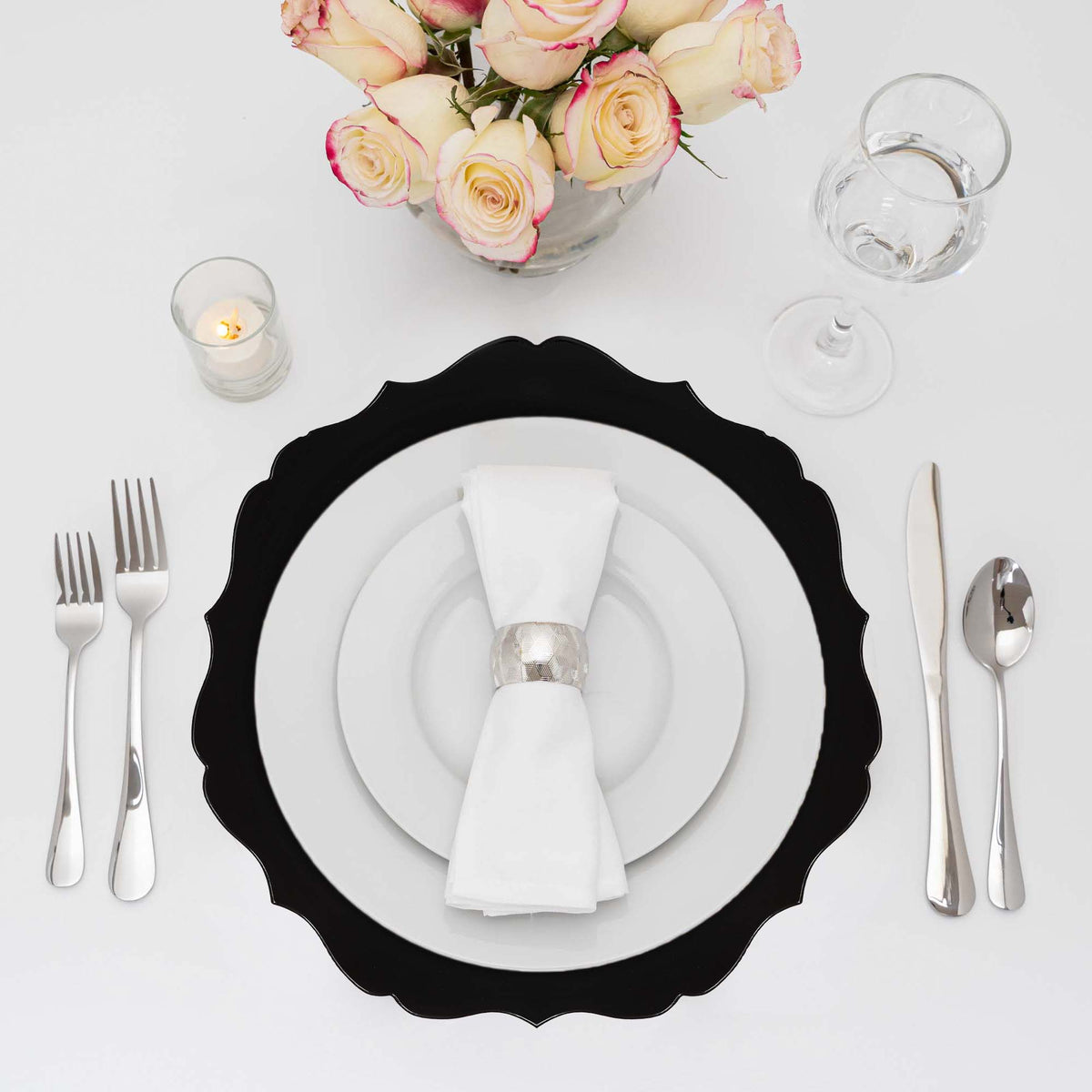 Scalloped Plastic Charger Plate 13" - Black