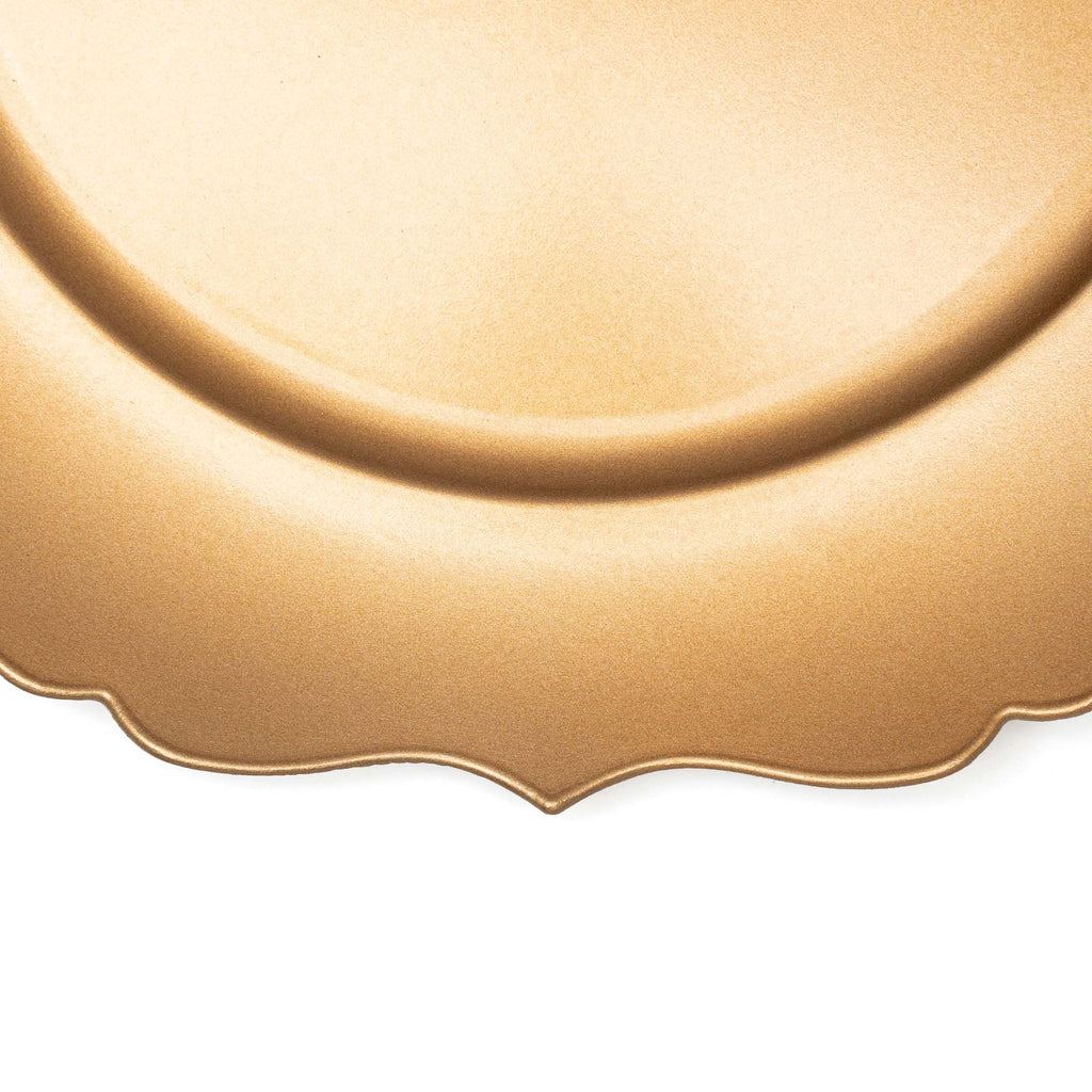 Scalloped Plastic Charger Plate 13" - Gold