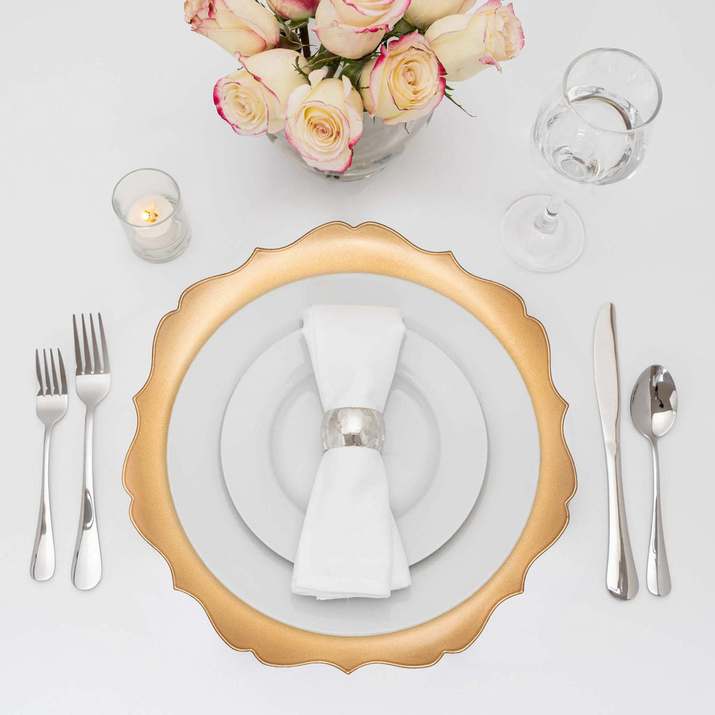 Scalloped Plastic Charger Plate 13" - Gold