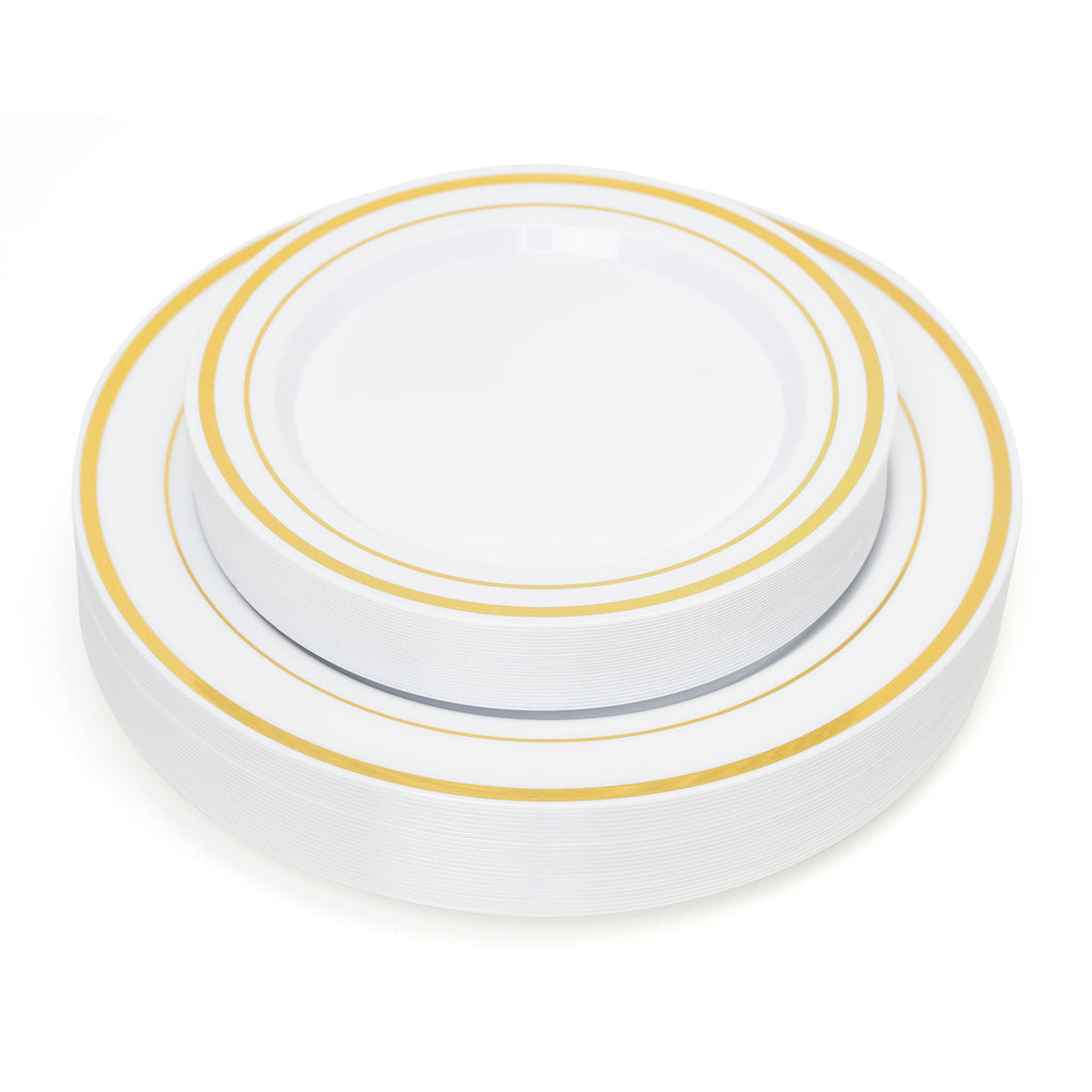 Deluxe Disposable Plates - Set of 50 - Gold