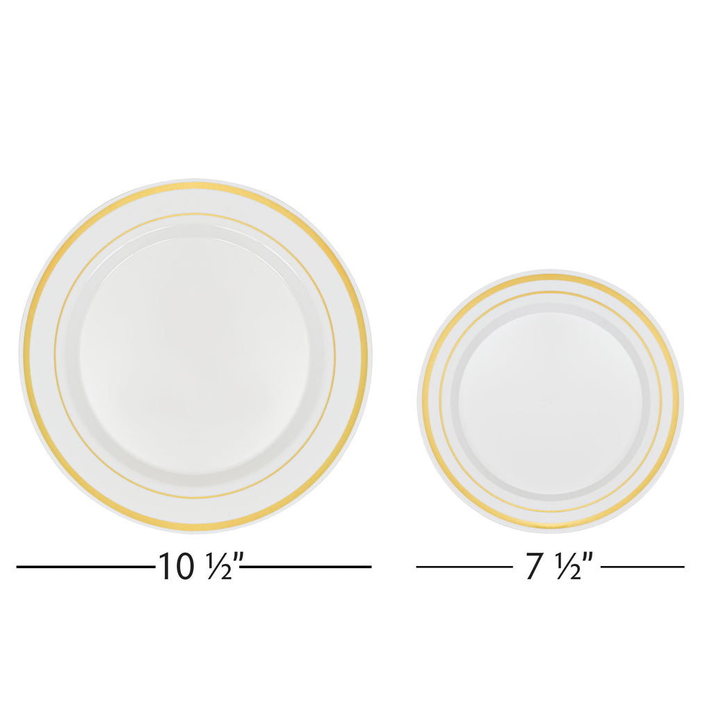 Deluxe Disposable Plates - Set of 50 - Gold