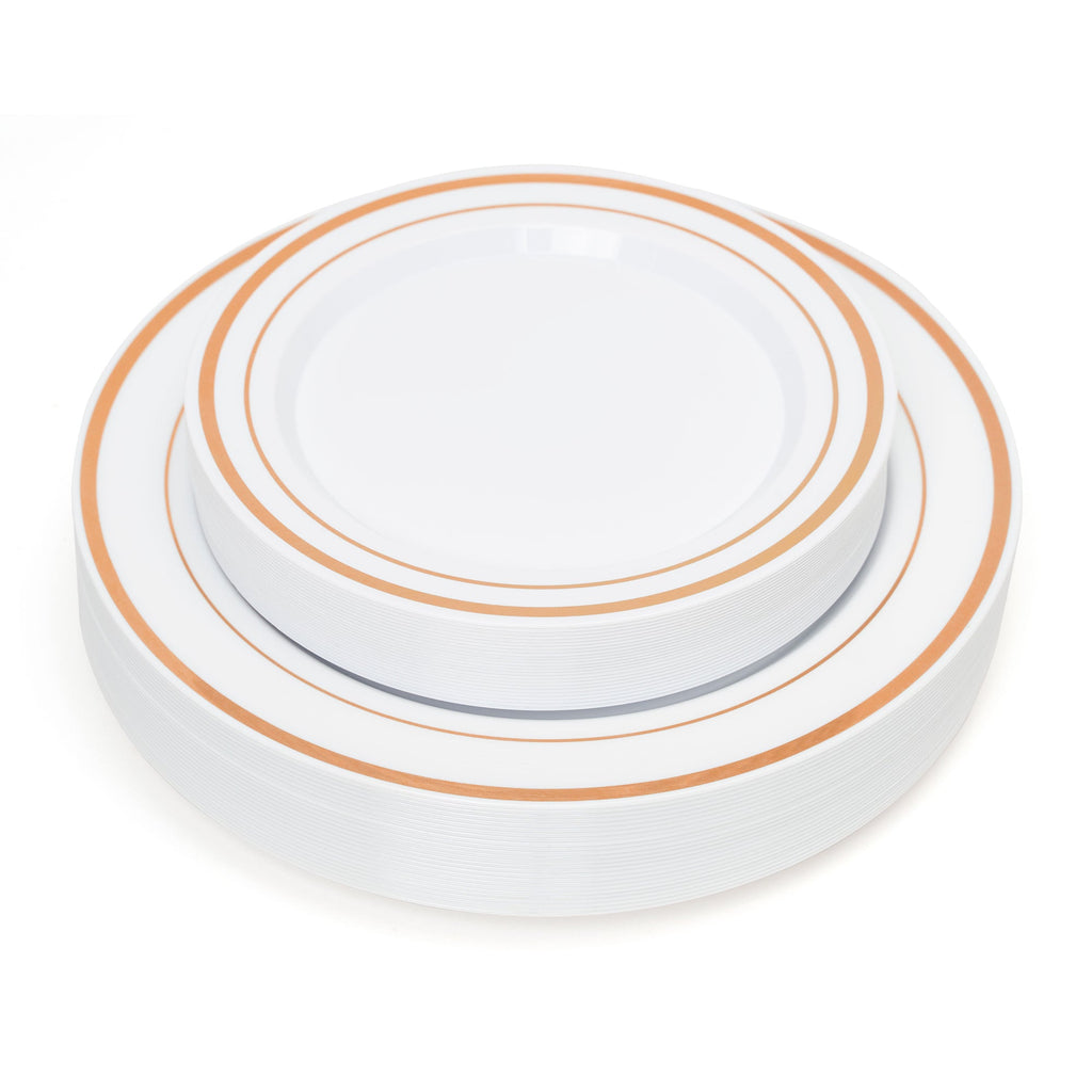 Deluxe Disposable Plates - Set of 50 - Rose Gold