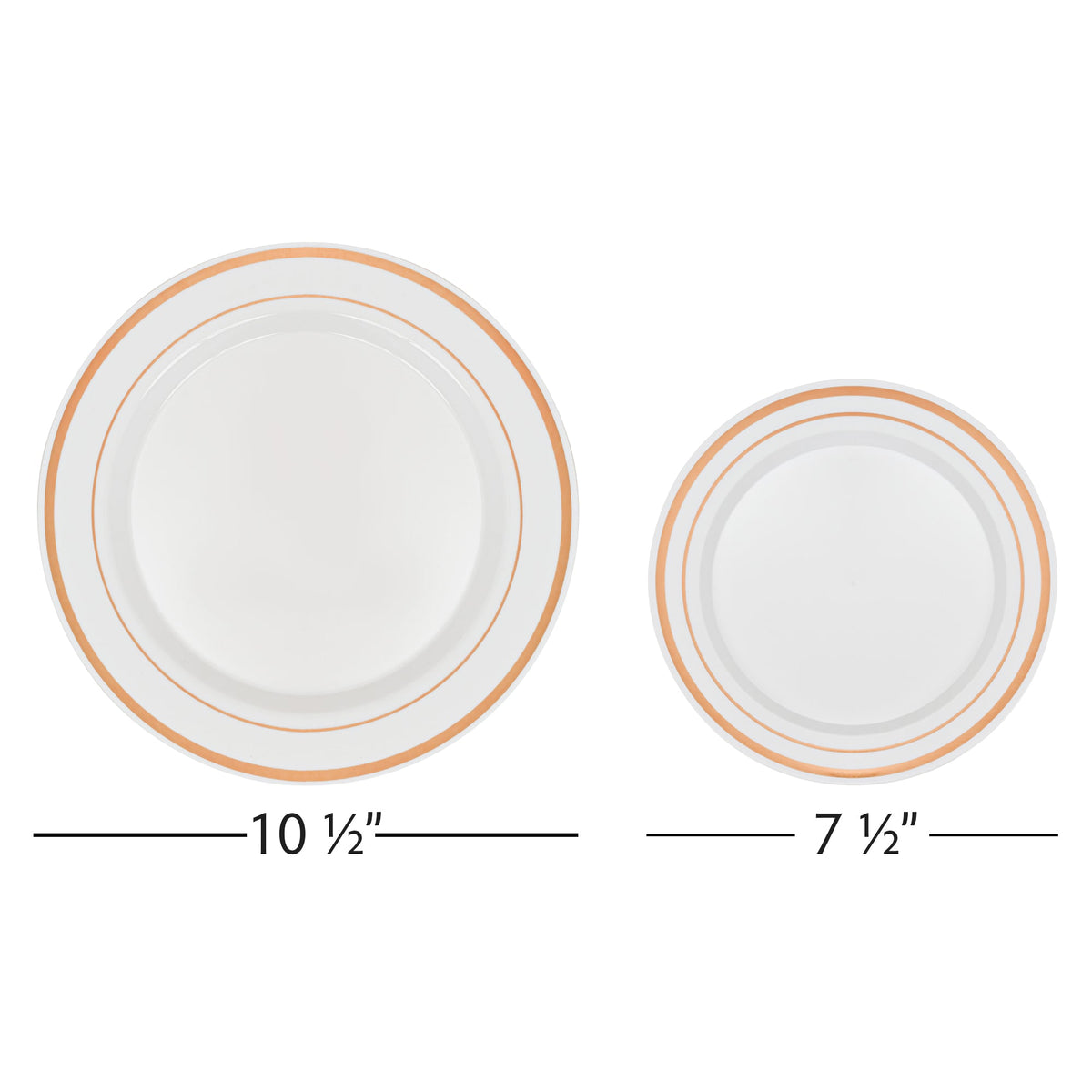 Deluxe Disposable Plates - Set of 50 - Rose Gold