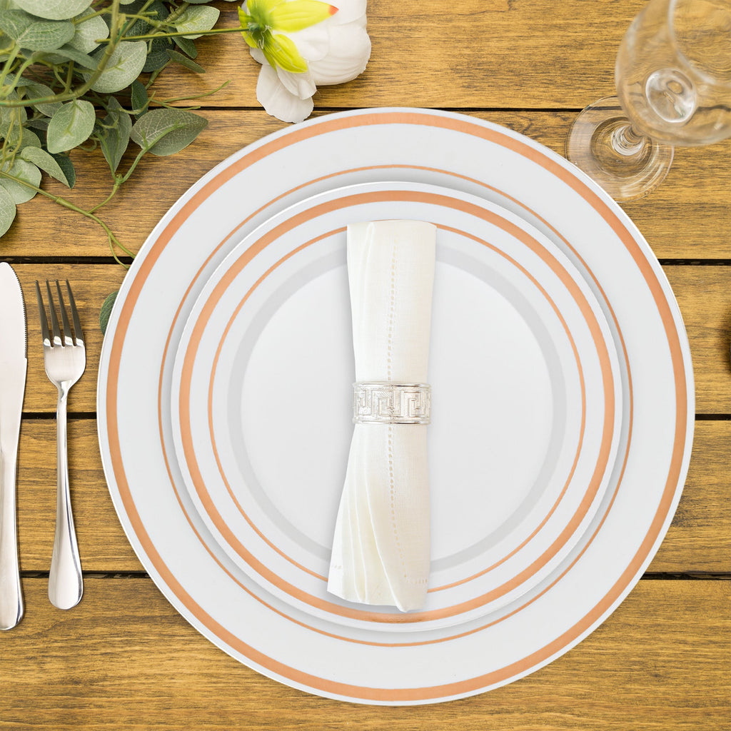 Deluxe Disposable Plates - Set of 50 - Rose Gold