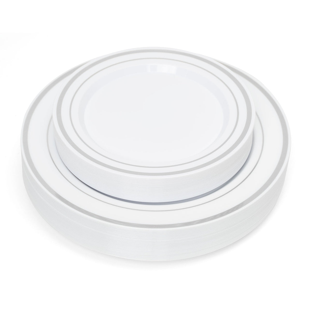 Deluxe Disposable Plates - Set of 50 - Silver