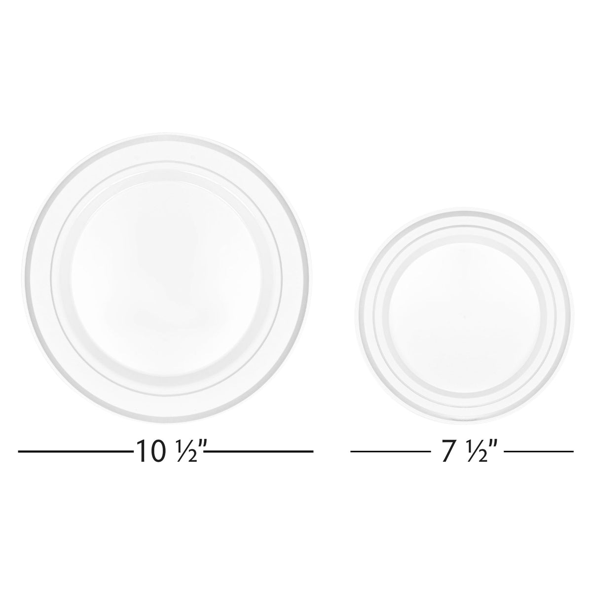 Deluxe Disposable Plates - Set of 50 - Silver