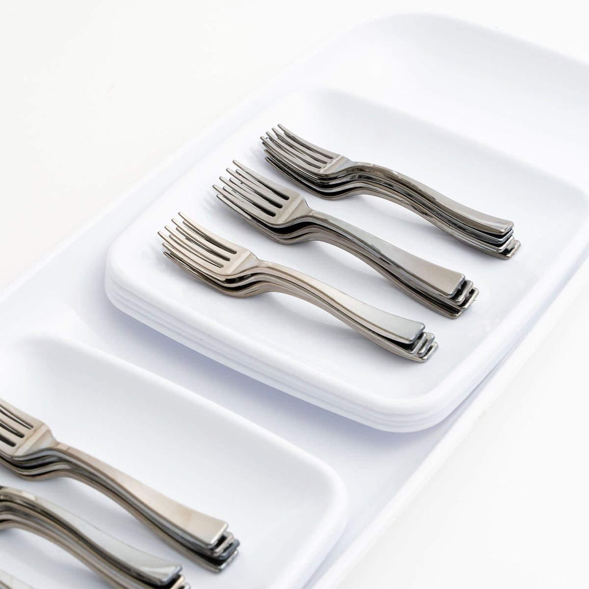 Premium Plastic Mini Appetizer & Dessert with Platter - 33 Pieces