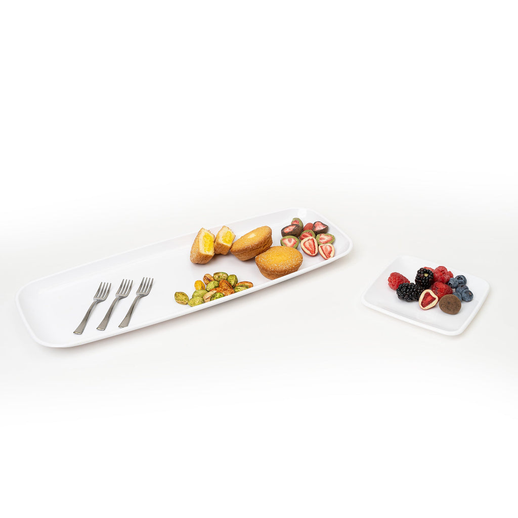 Premium Plastic Mini Appetizer & Dessert with Platter - 33 Pieces