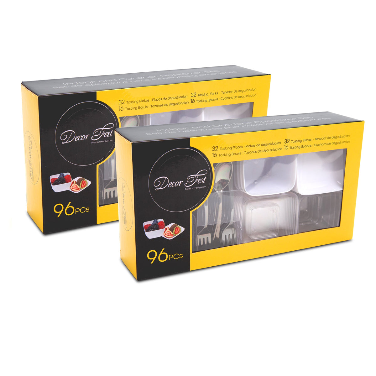 Premium Plastic Mini Appetizer & Dessert - 96 Pieces