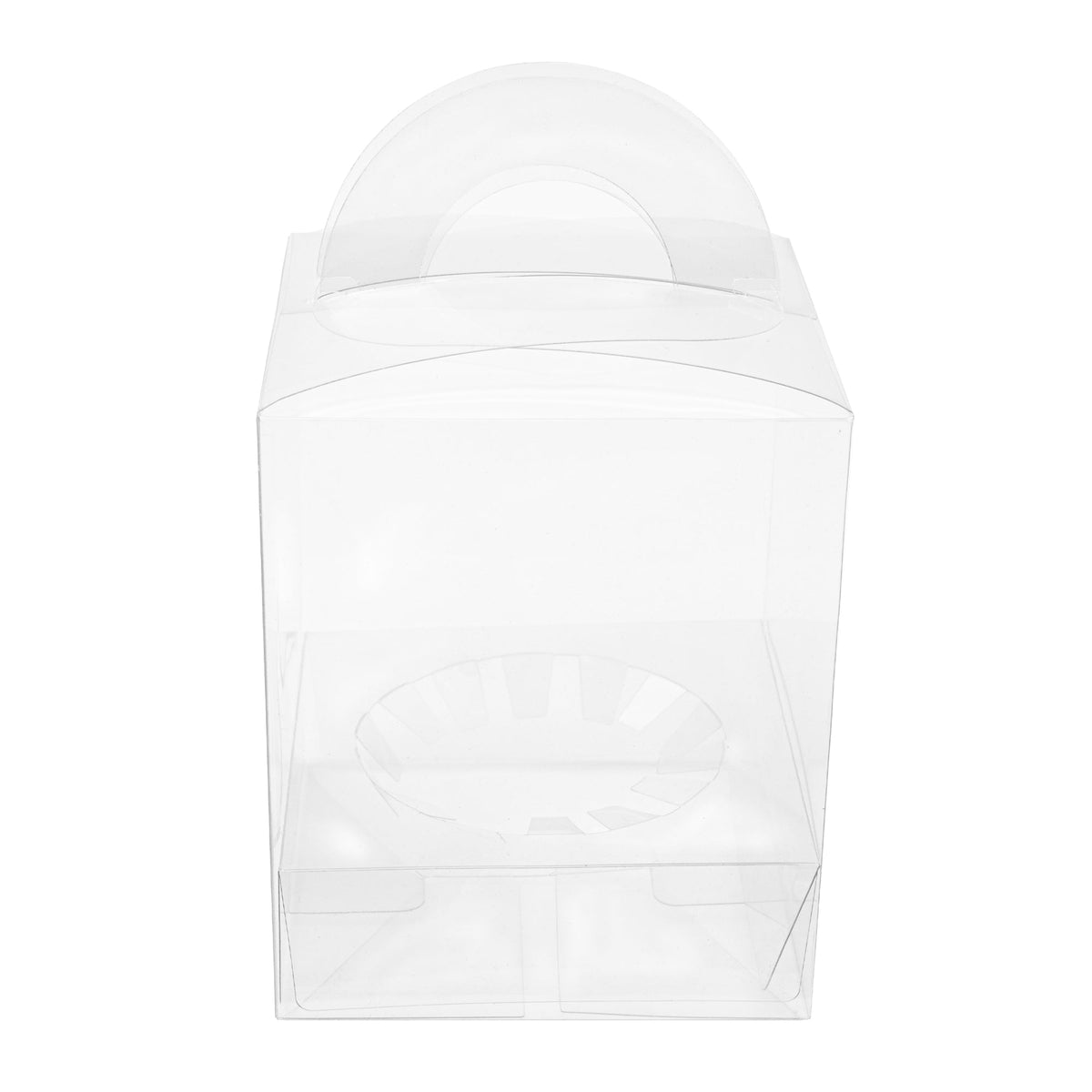 12 PC Clear Plastic Cupcake Display Box with Top Handle Holder