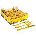 Plastic Premium Cutlery Set - 100 Pcs - Gold