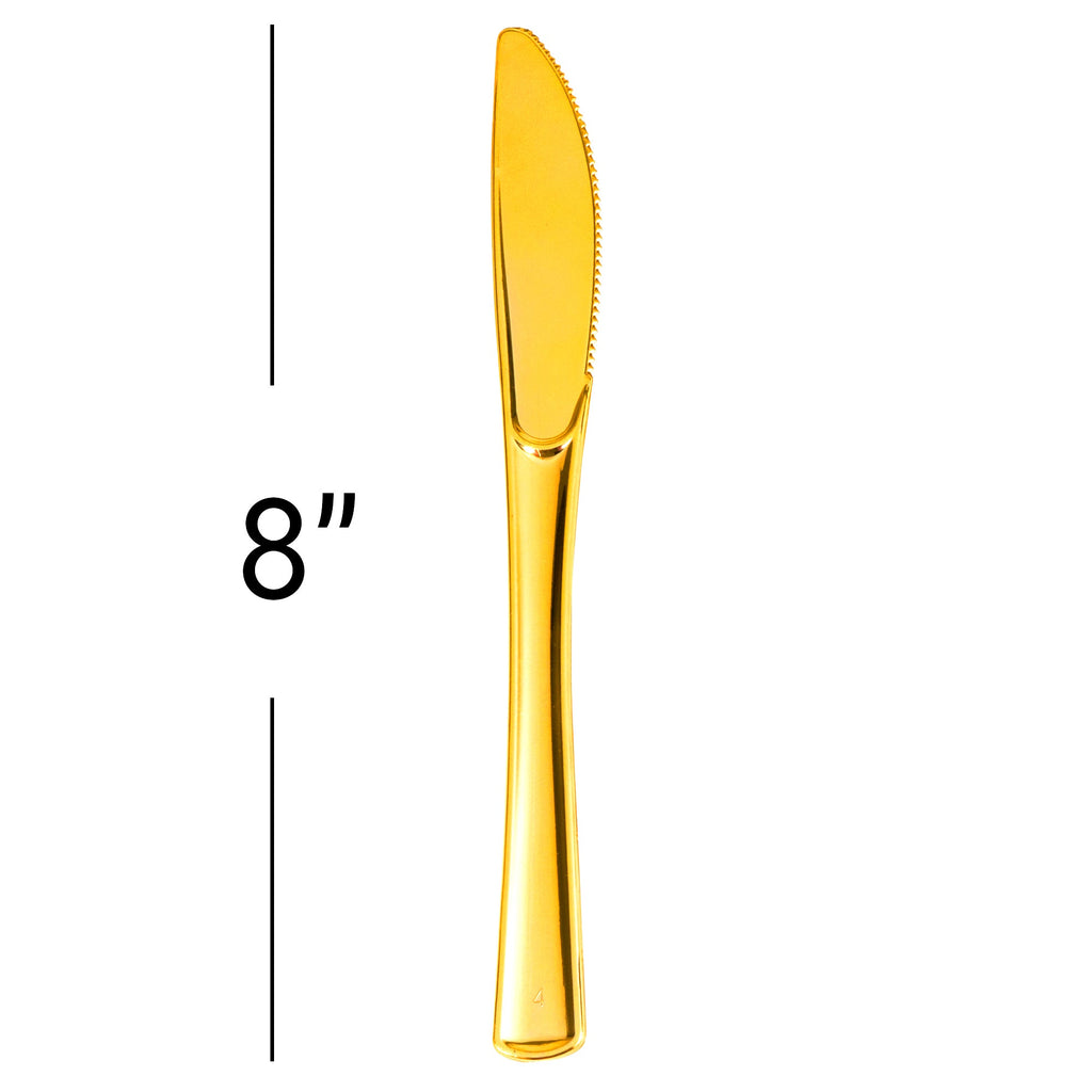 Plastic Premium Knives Set - 50 pcs - Gold