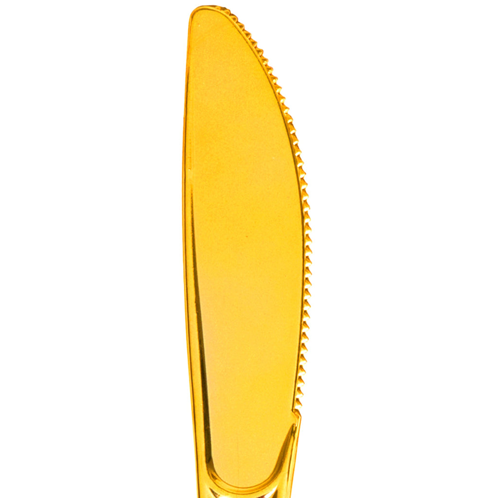 Plastic Premium Knives Set - 50 pcs - Gold