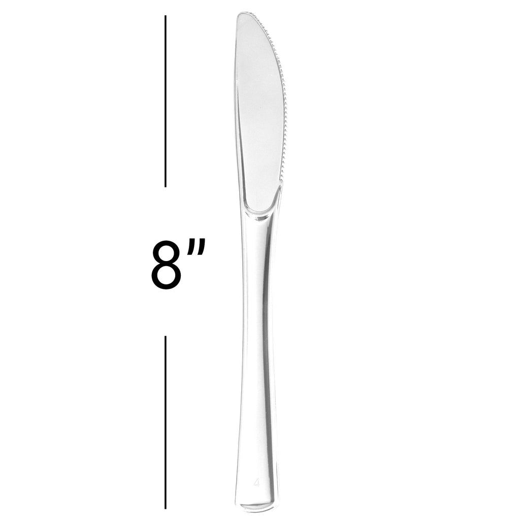 Plastic Premium Knives Set - 50 pcs - Silver