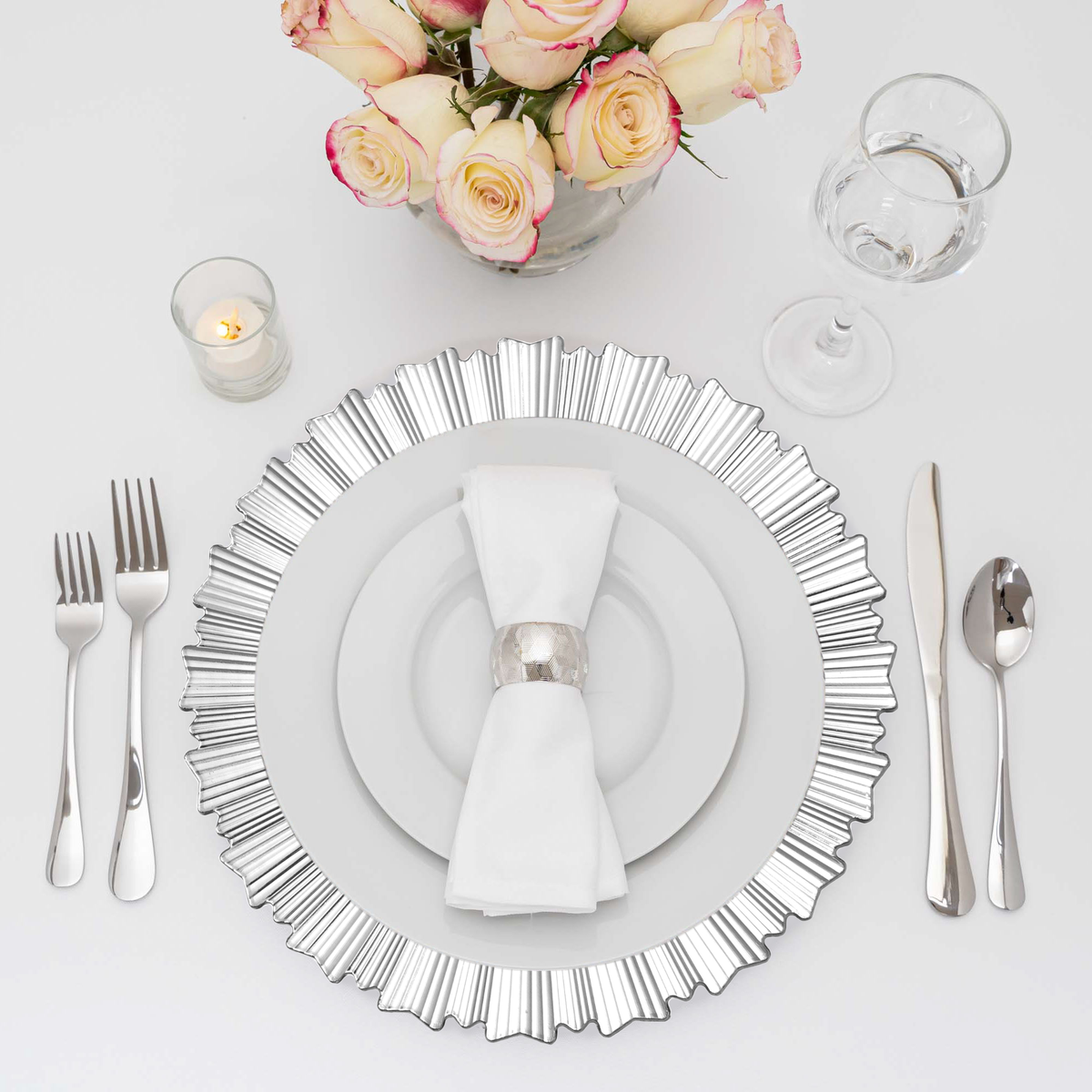 Modern Plastic Charger Plate 13" - Silver