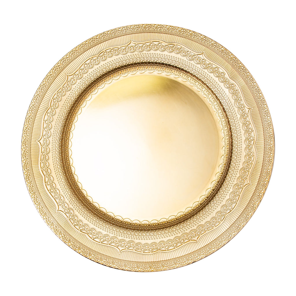 Eyelet Plastic Charger Plate 13" - Gold