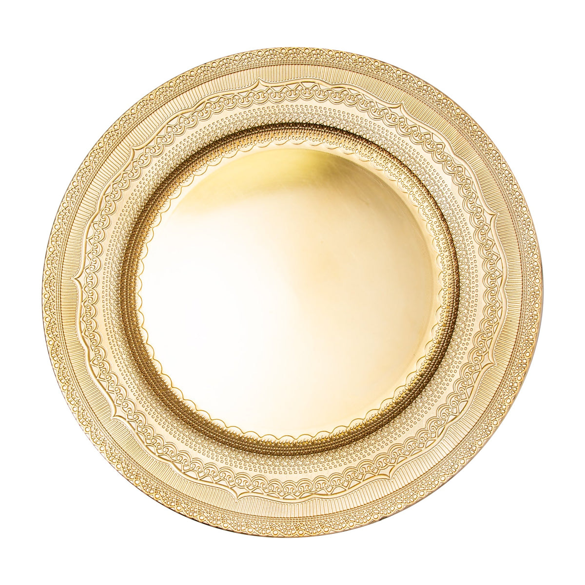 Eyelet Plastic Charger Plate 13" - Gold