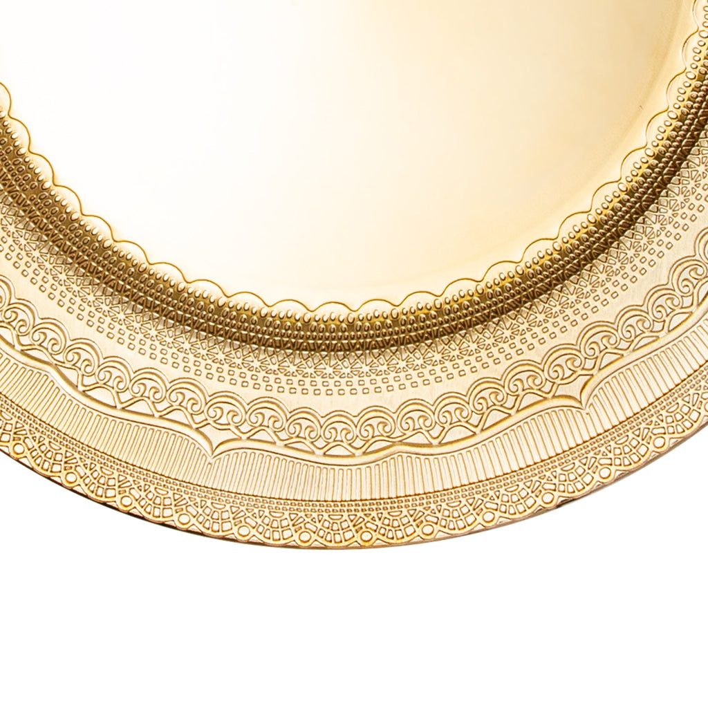 Eyelet Plastic Charger Plate 13" - Gold