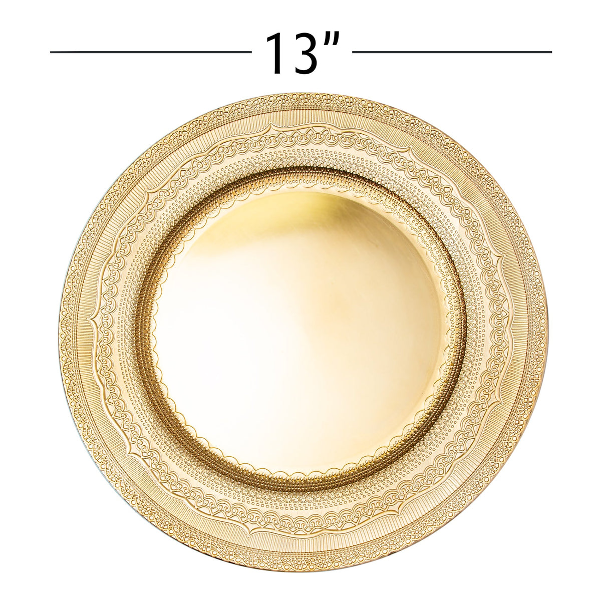 Eyelet Plastic Charger Plate 13" - Gold