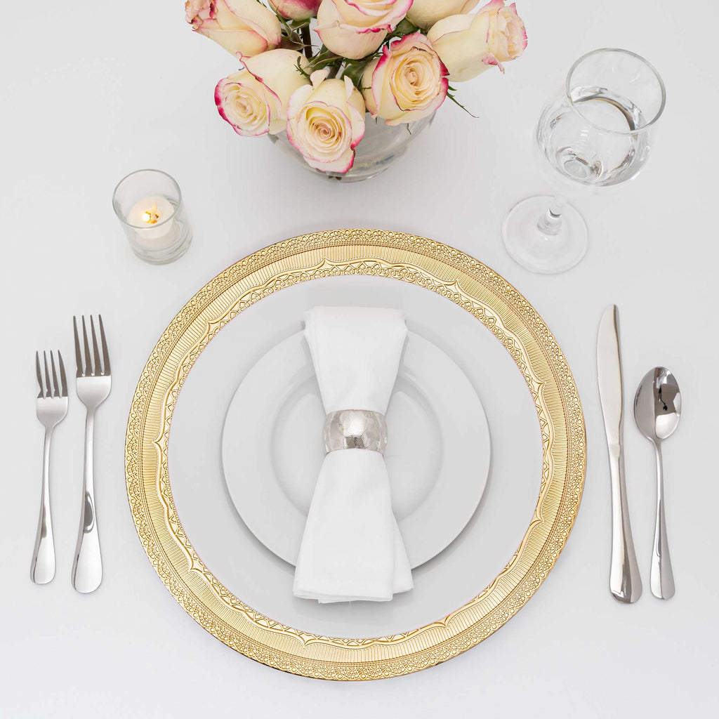 Eyelet Plastic Charger Plate 13" - Gold