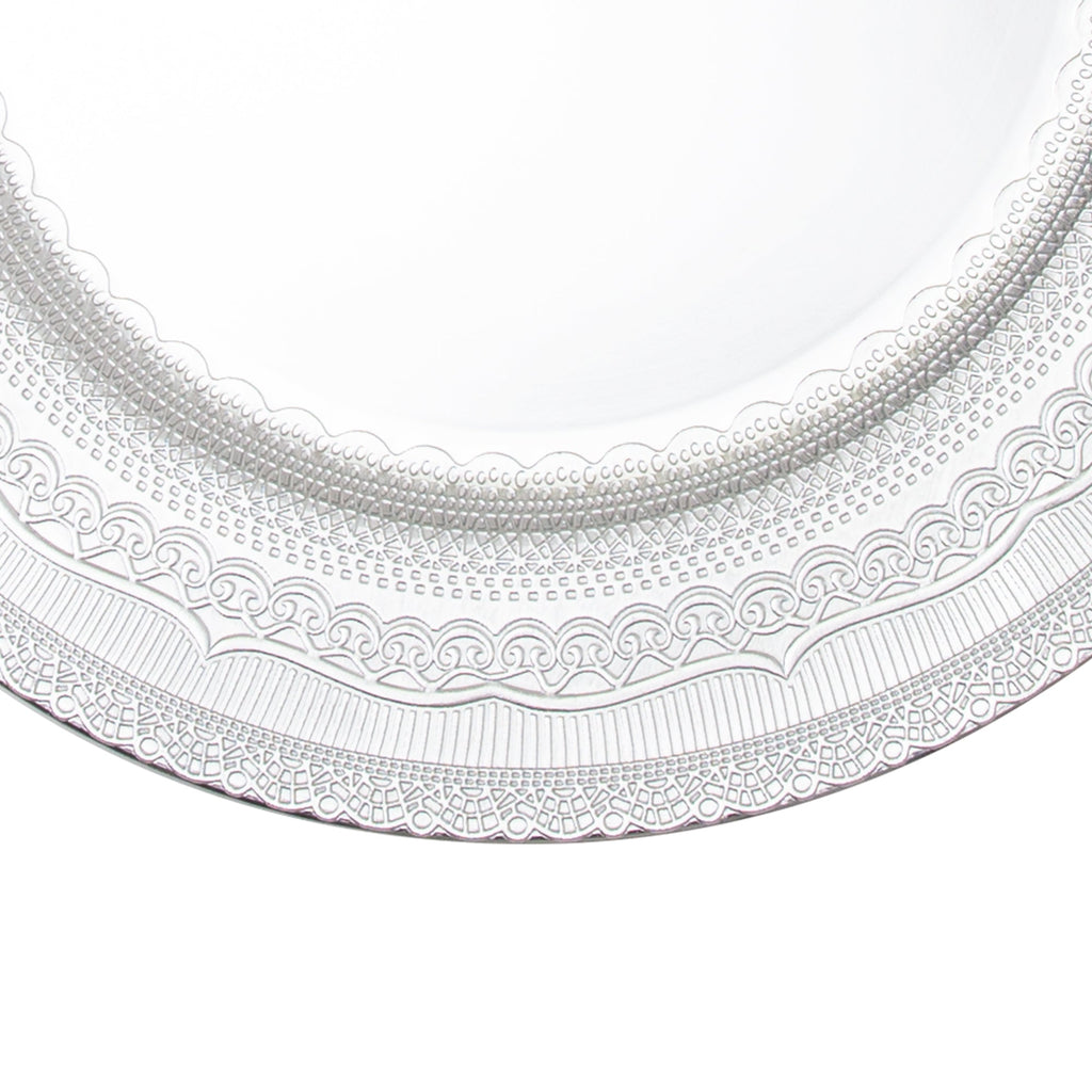 Eyelet Plastic Charger Plate 13" - Silver