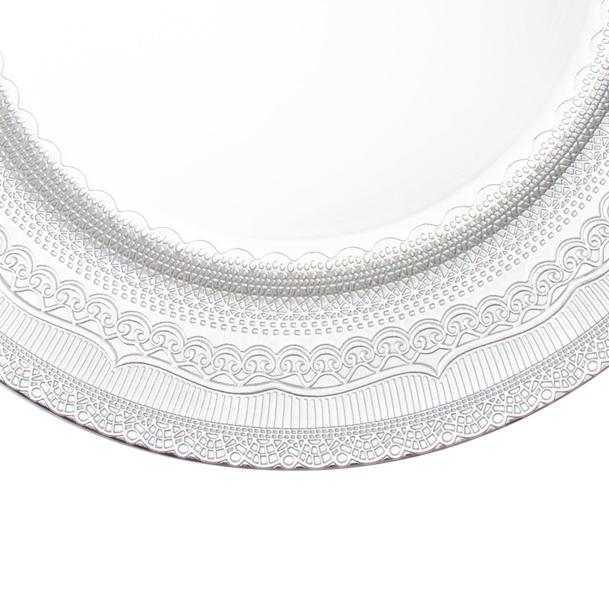 Eyelet Plastic Charger Plate 13" - Silver
