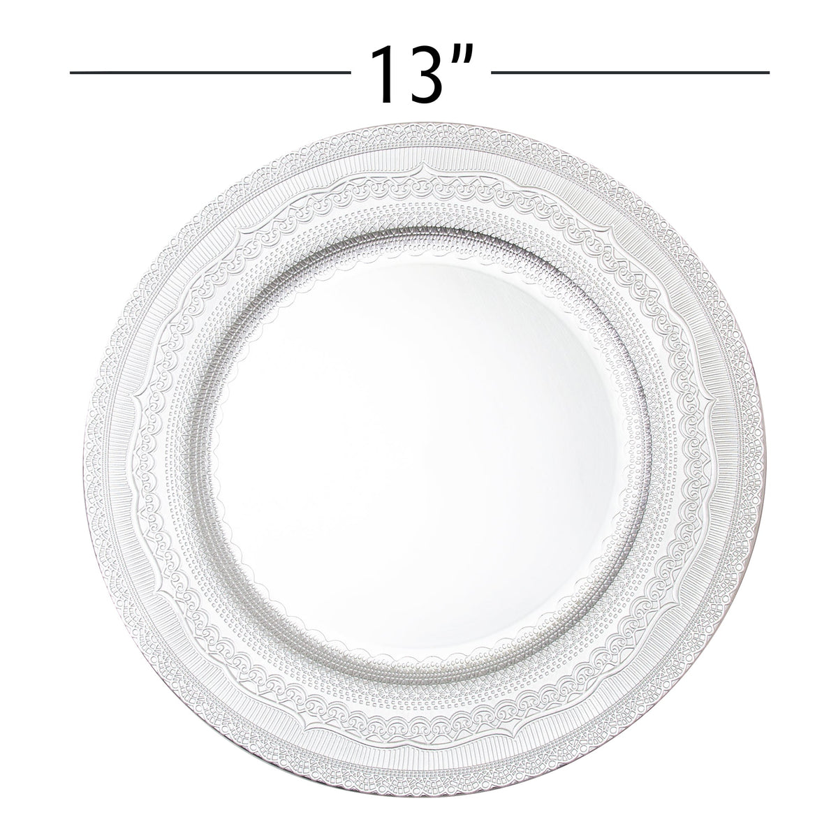 Eyelet Plastic Charger Plate 13" - Silver