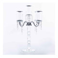 Crystal Candelabra 5 arm with Glass Cylinders 19.5" - Silver