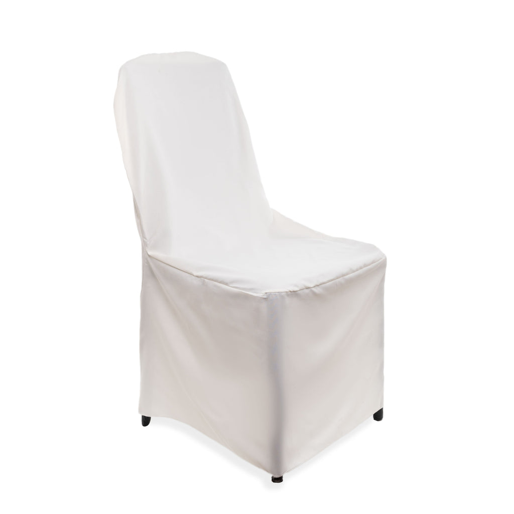 Polyester Folding Chair Covers - White