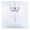 Crystal Candelabra 8 arm with Glass Cylinders  38" -  Silver