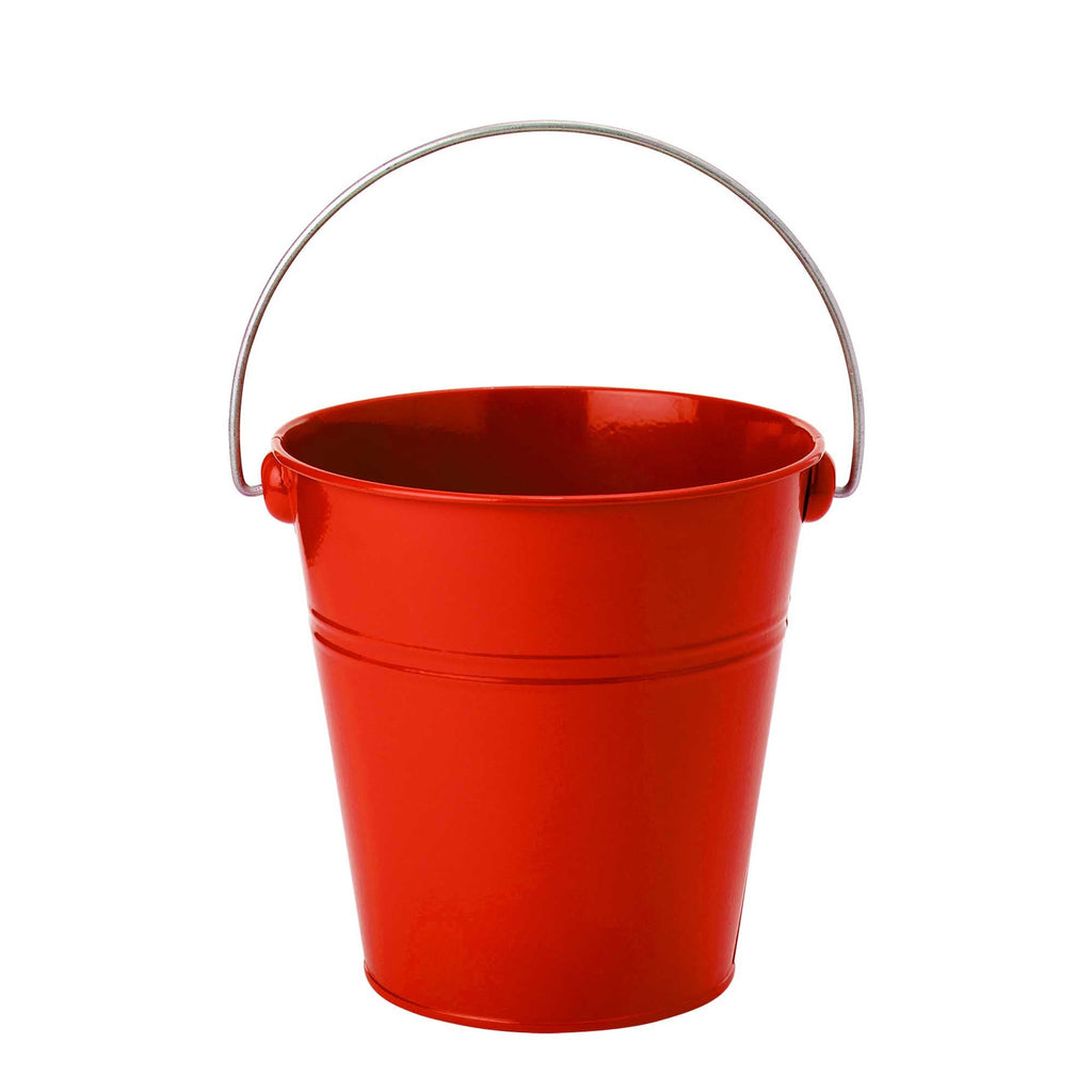 Small Metal Bucket - Red 4.25" Tall