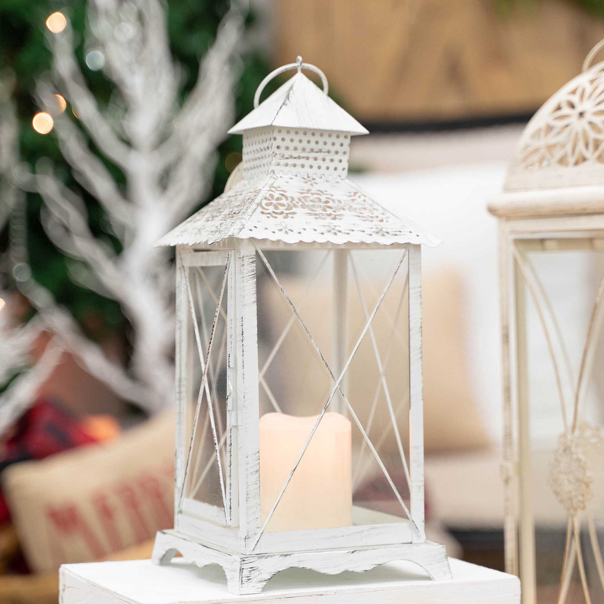 Rustic Metal Lantern 11.5"