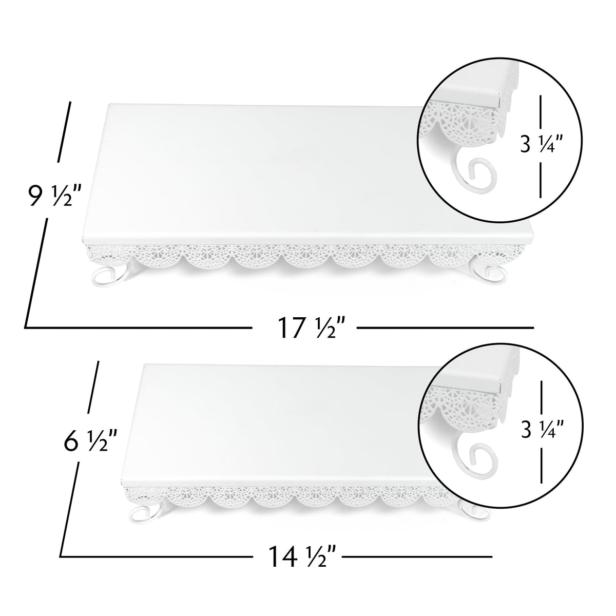 Lacey Rectangular Treat Stands - Set of 2