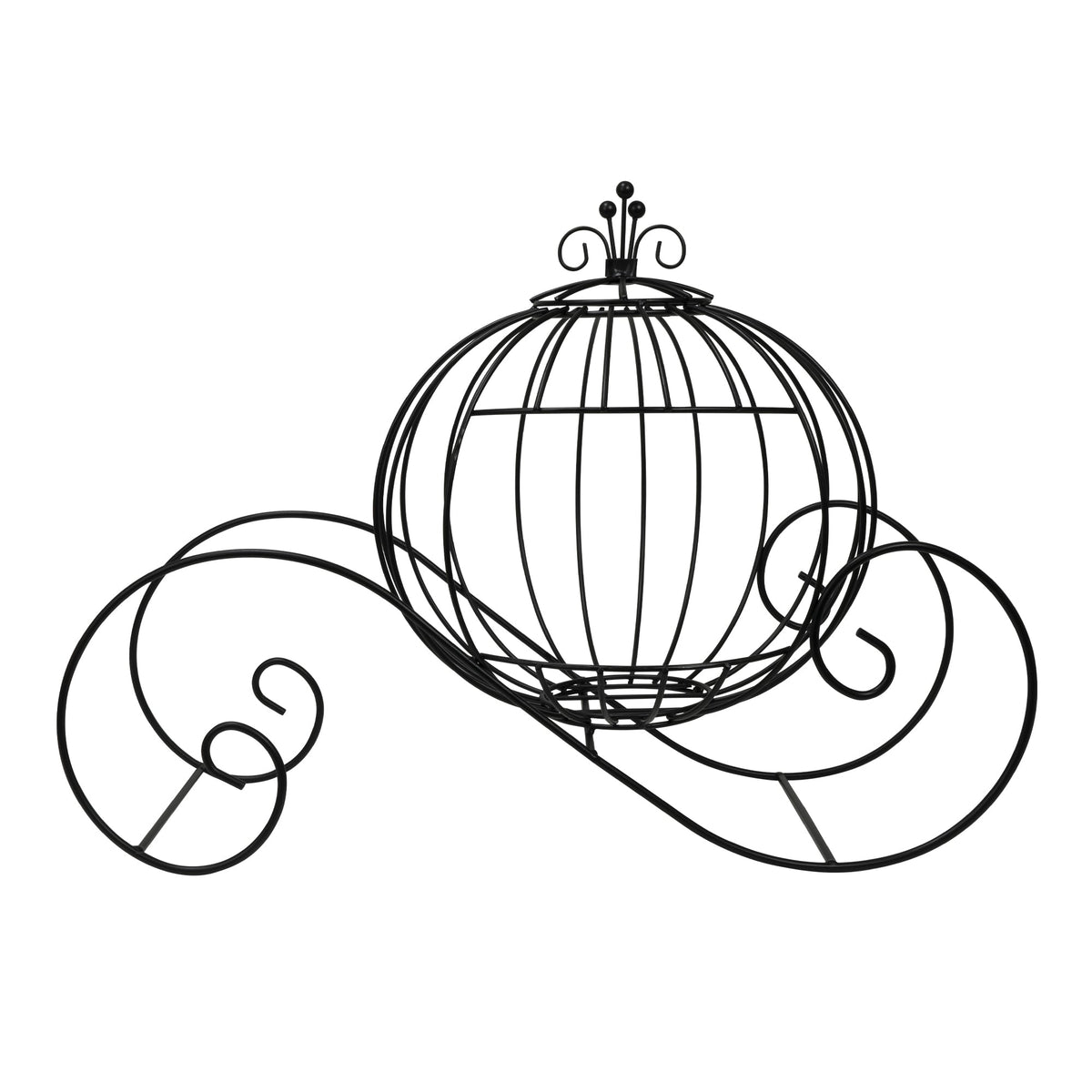 Large Wire Pumpkin Carriage Black