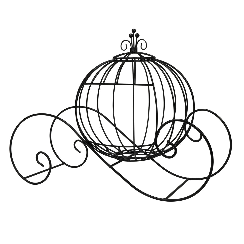 Large Wire Pumpkin Carriage Black