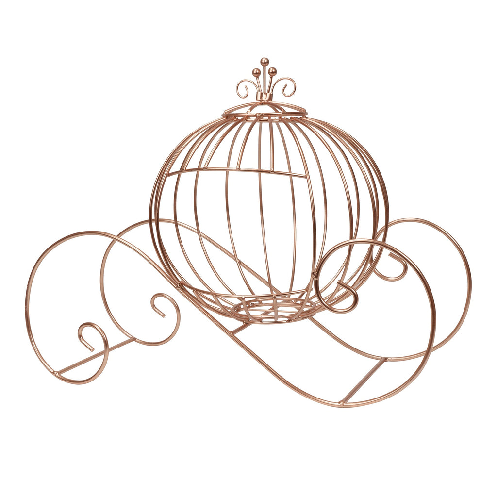 Large Wire Pumpkin Carriage Rose Gold