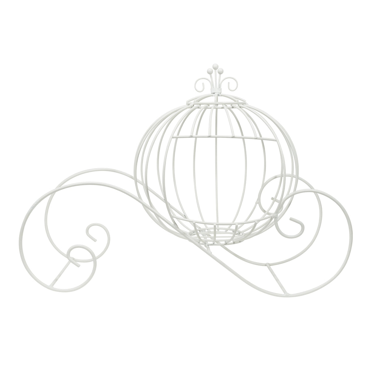 Large Wire Pumpkin Carriage White