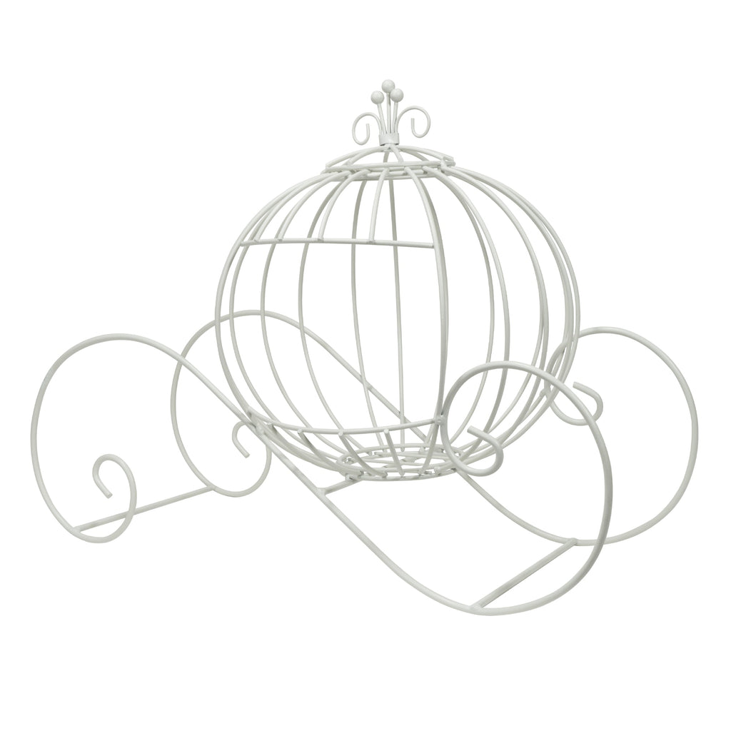 Large Wire Pumpkin Carriage White