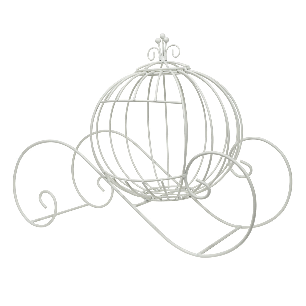 Large Wire Pumpkin Carriage White