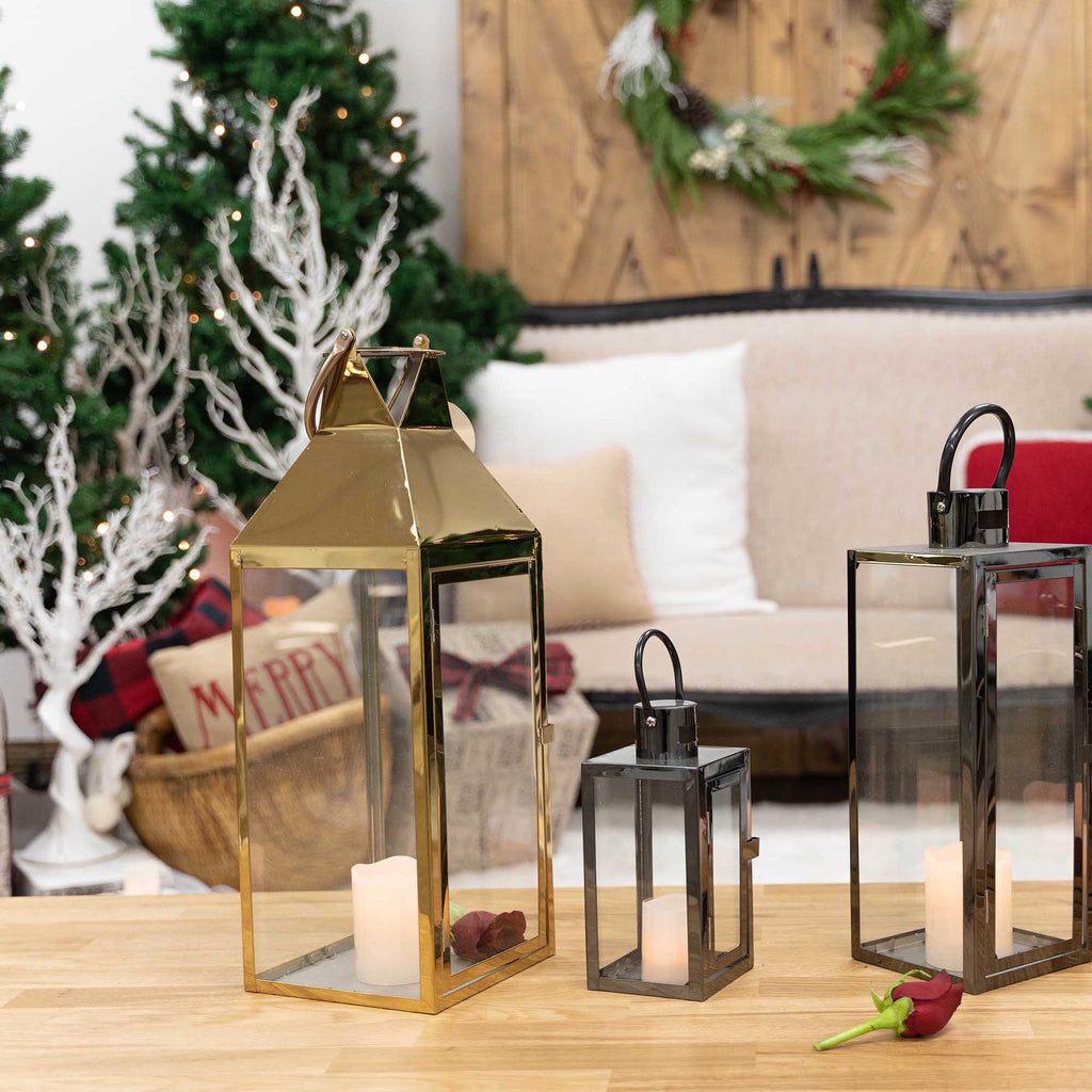 Metal Lantern Set - Silver - Set of 3