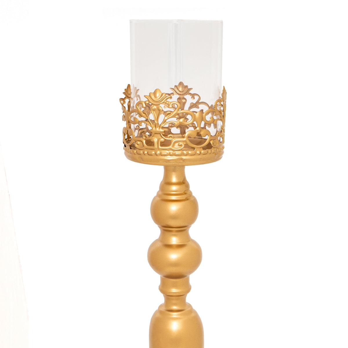 Set of 3 Metal Candle Holders - Gold