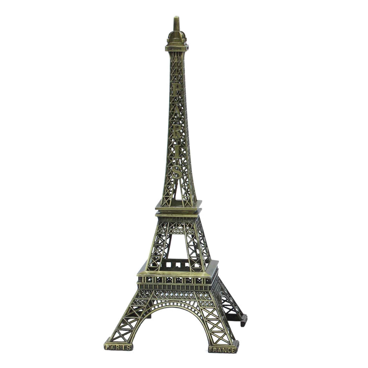 Metal Eiffel Tower Sculpture 20" Tall - Bronze