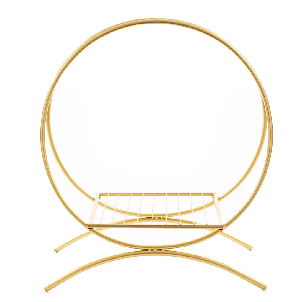 Floral Twin Hoop Centerpiece 24" - Gold