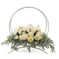 Large Floral Hoop Centerpiece-Silver