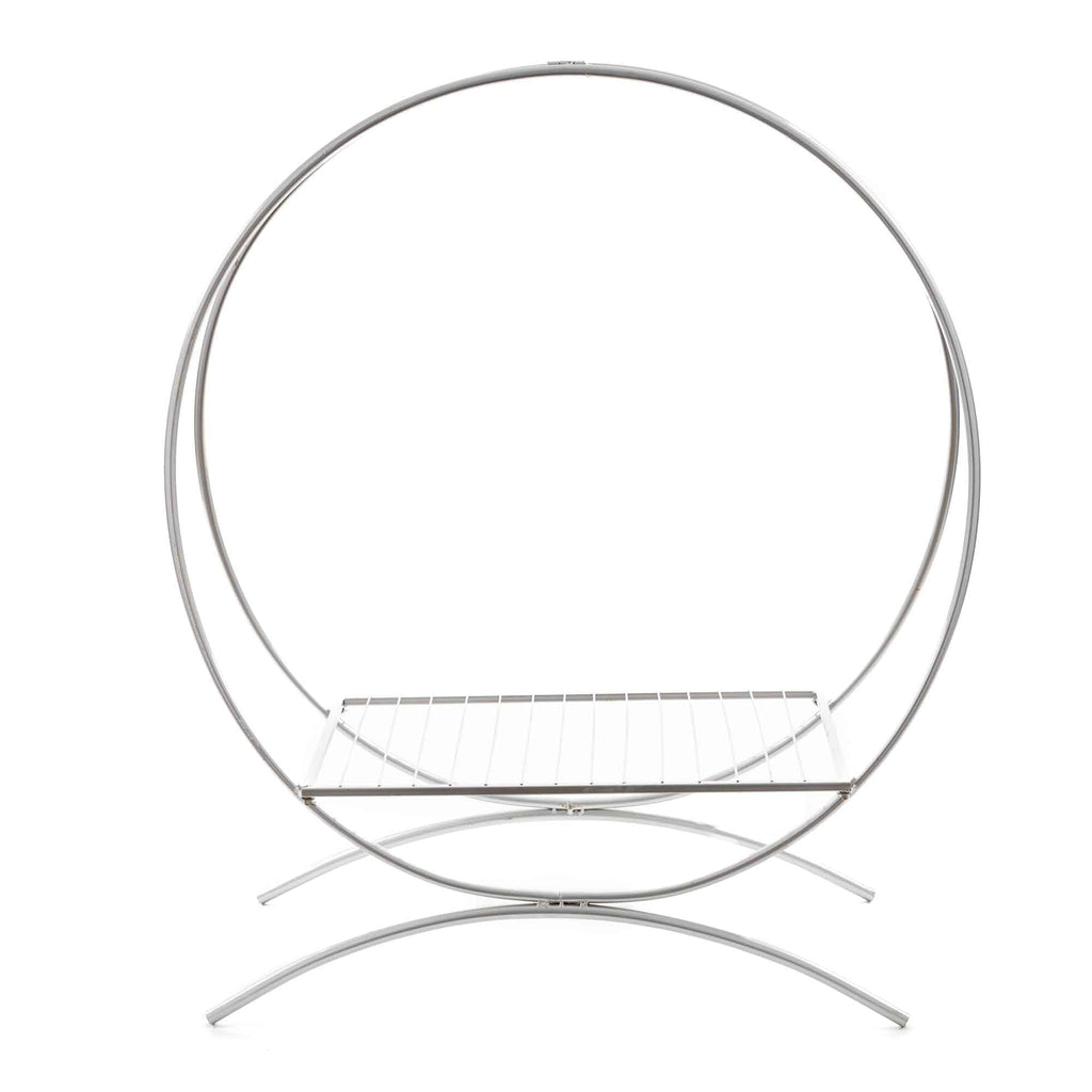 Large Floral Hoop Centerpiece-Silver