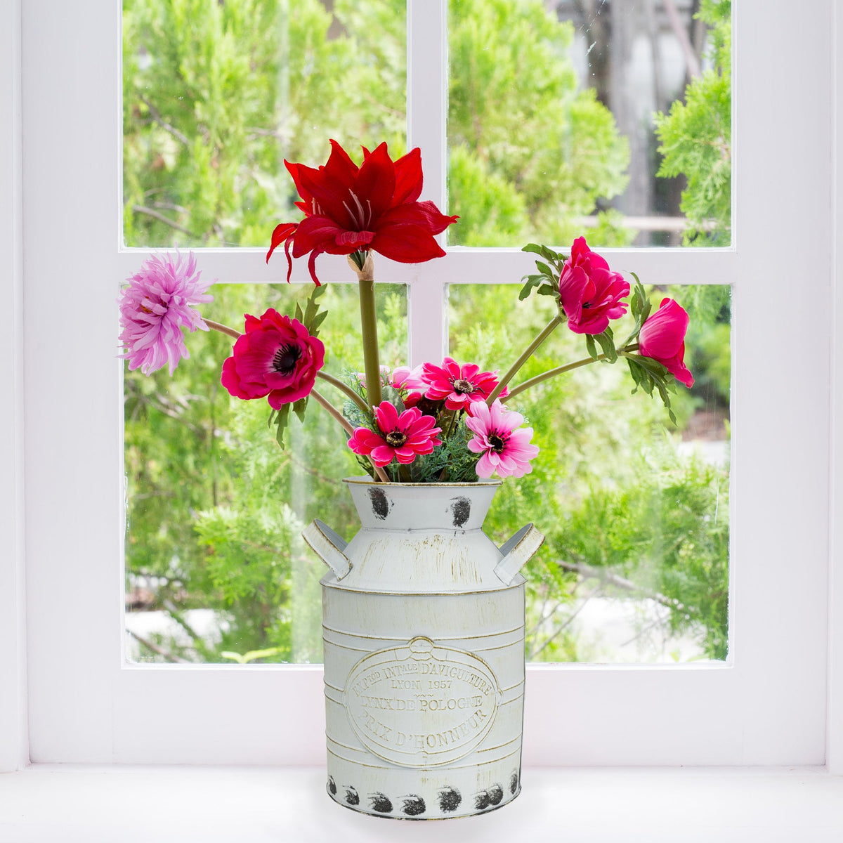 Rustic French Milk Jug Flower Vase