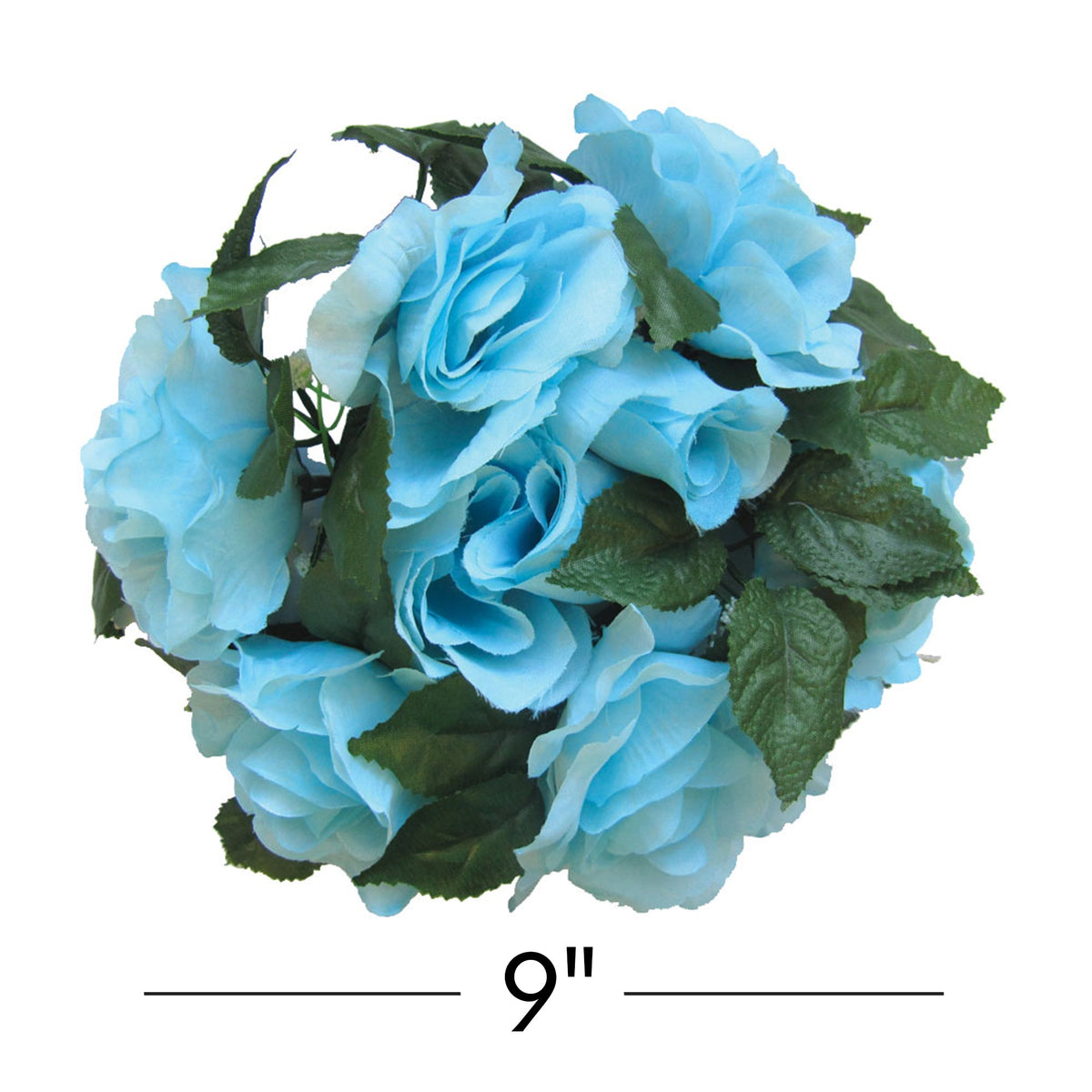 Fabric Flower Ring - Blue - Pack of 12