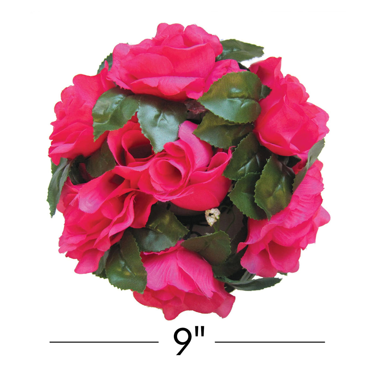 Fabric Flower Ring - Fuchsia - Pack of 12