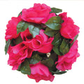 Fabric Flower Ring - Fuchsia - Pack of 12